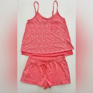 George Coral Lace Trim Sleepwear Set